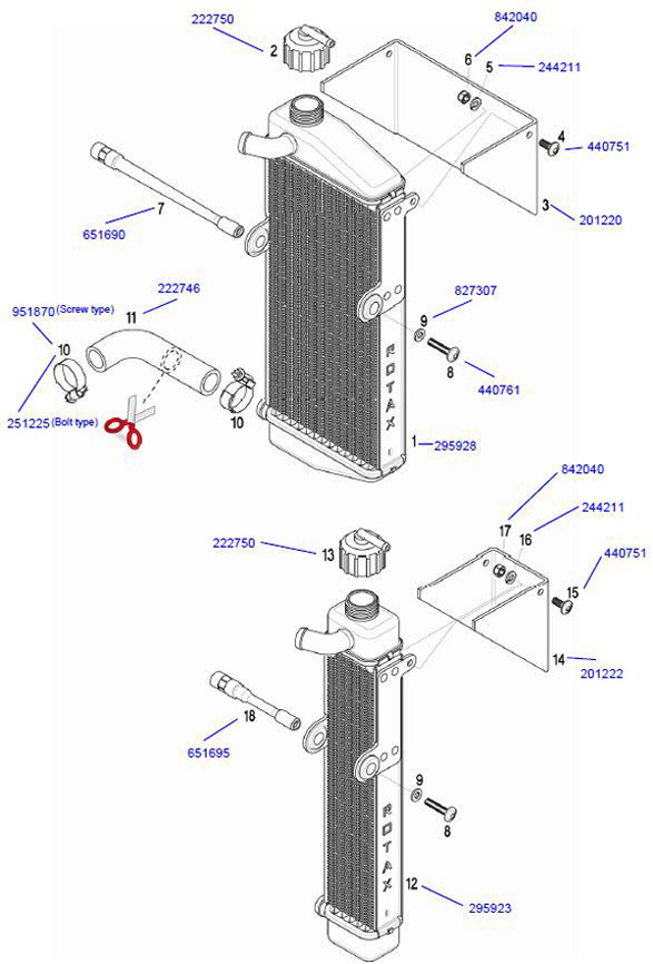Rotax Max Radiator Flap Micro 201222 Genuine