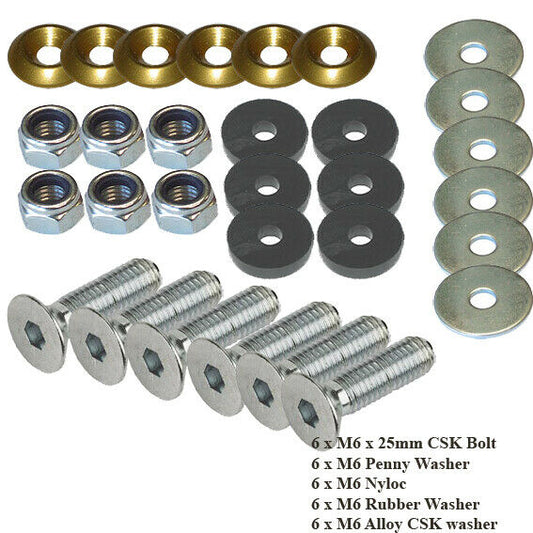 Floor Tray Fitting Kit With Gold & Black Washers