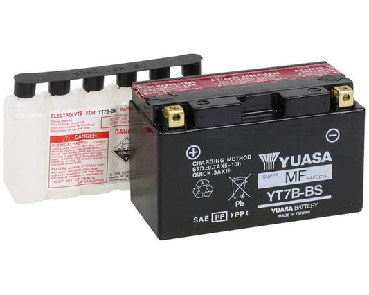 Yuasa YT7B-BS MF AGM Motorcycle Battery 12V 6.8AH