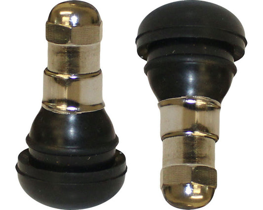 Short Tyre Valve Silver Cap Pair