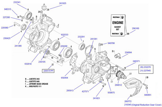 Genuine Rotax Max Genuine Engine Gasket Kit 296160