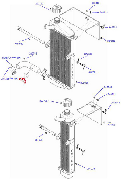 Rotax Max Genuine Transparent Silver Radiator Flap 201220