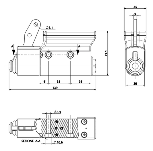 Clear Brake Master Cylinder Pump KB030N - Kartz