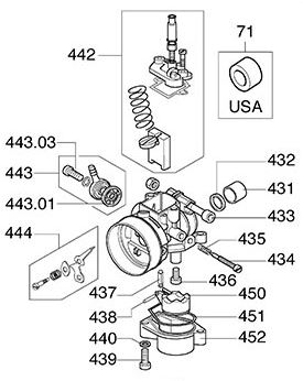 Comer C50 Carburettor 16mm Non-MSA Type